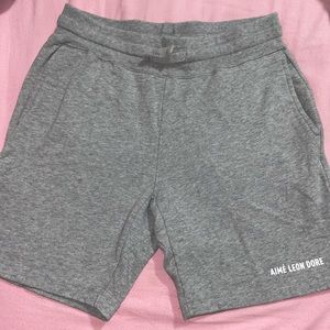 Mens Aimé Leon Dore Grey Shorts w/ Logo